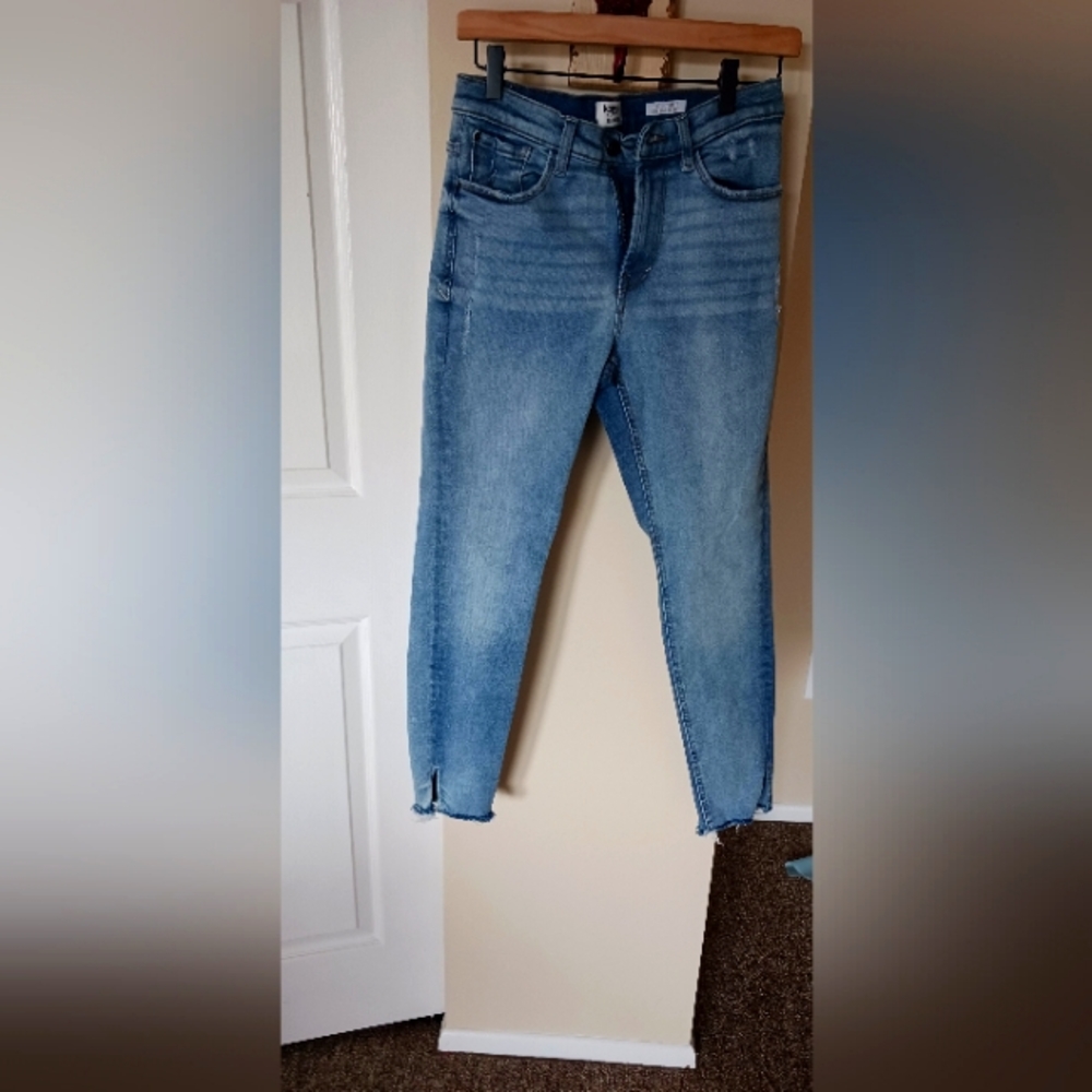 Kensie Distressed High-rise Skinny Jeans